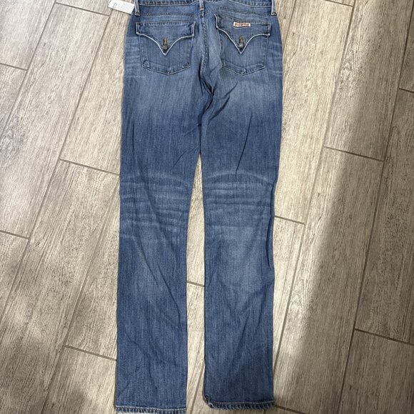 Hudson Triangle Flap Pocket Blue Denim Mid-Rise Jeans Women Size 25 NWT! - Picture 3 of 10